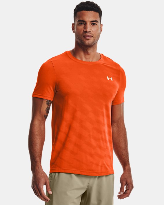 Men's UA Seamless Radial Short Sleeve, Orange, pdpMainDesktop image number 0